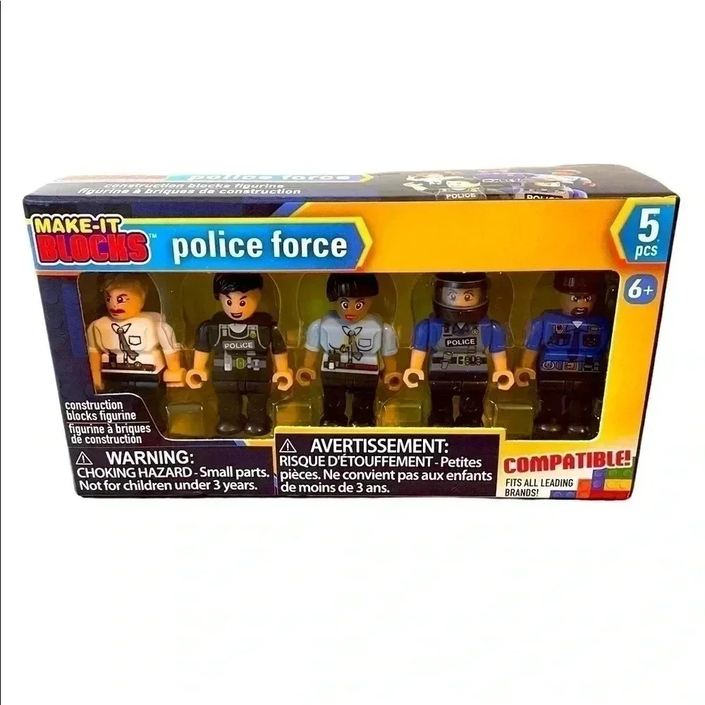 Make-It Blocks Police Force Mini Figures